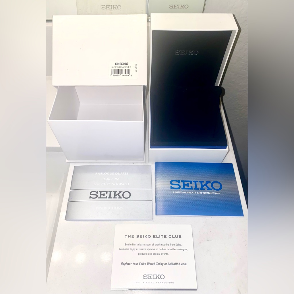 Auth Seiko Empty Presentation Display Watch Box W Pillow Manual Warranty Card